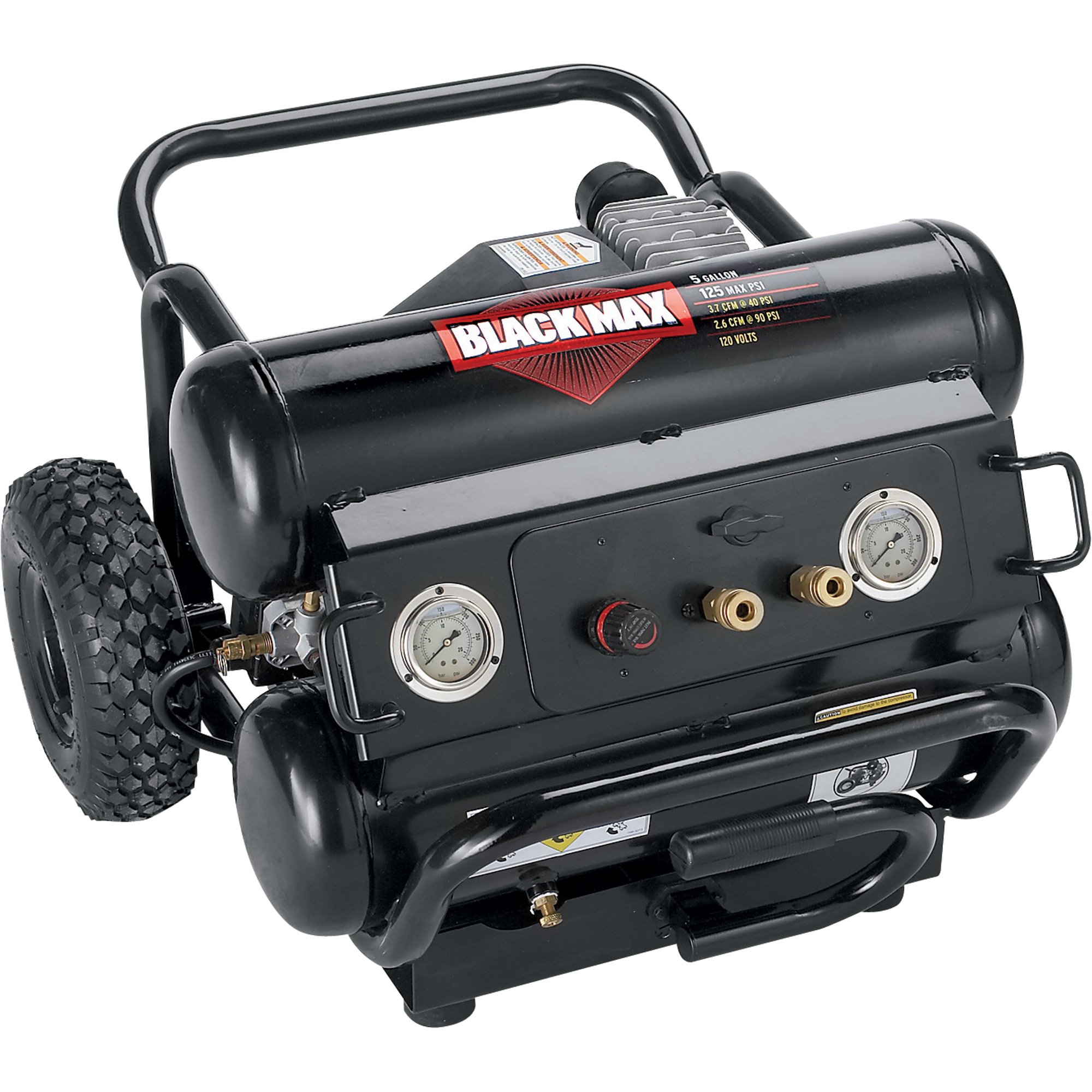 Black Max Reconditioned Twin Tank Air Compressor — 5Gallon, Model